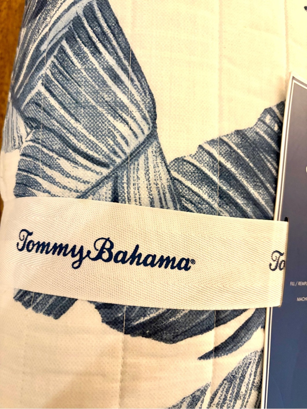 Tommy Bahama Fiesta Palm Blue Leaf Print 100% Cotton Quilt - King - Picture 3 of 7